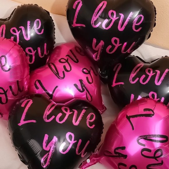 6PK New Cute I Love You Mama Doll 18" Heart Balloons - Picture 1 of 5
